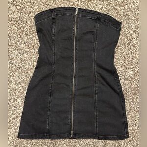Strapless Denim Dress with zipper